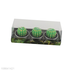 Good quality cactus shape 3pcs decorative candle for sale