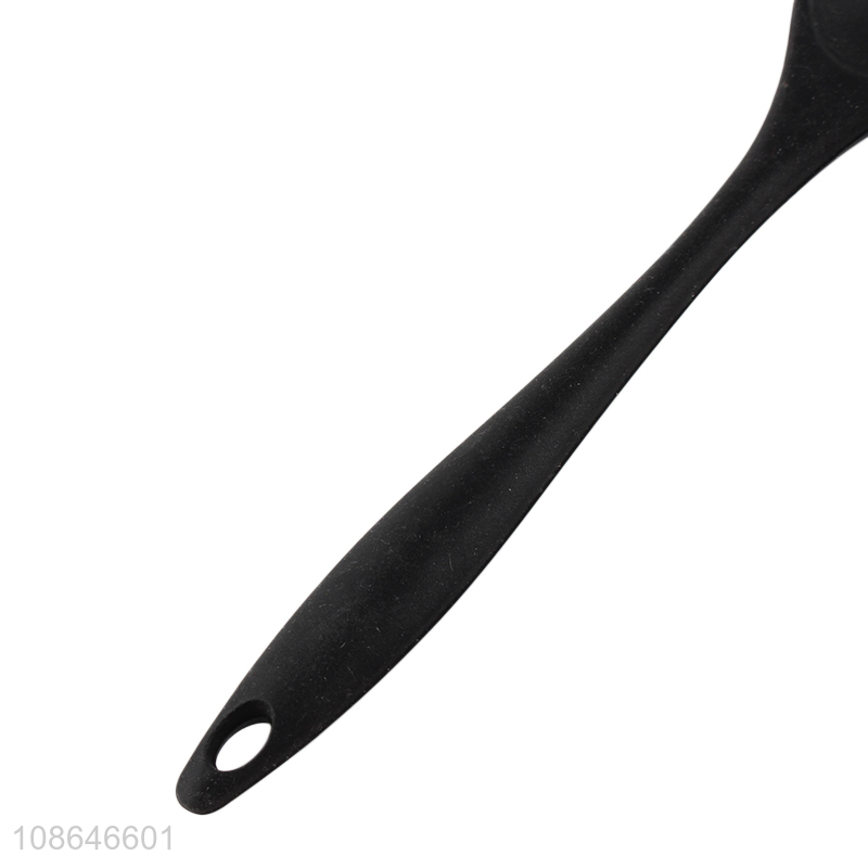 Most popular black silicone kitchen utensils slotted ladle spoon