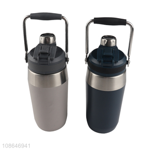 Factory price double wall stainless steel thermal water bottle with handle