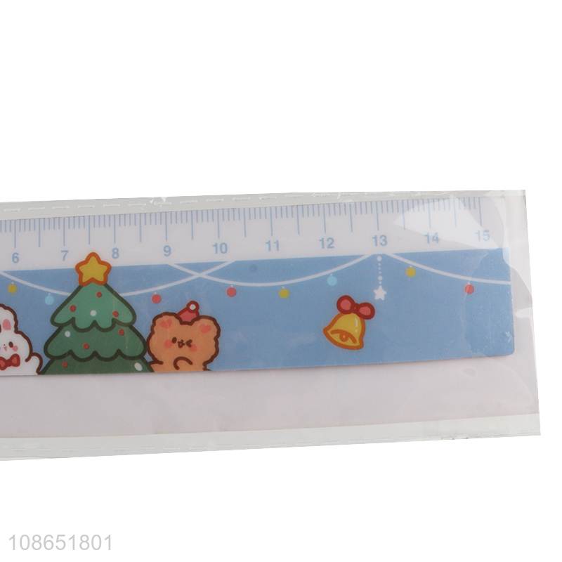 Wholesale measuring tools Christmas magnetic straight ruler for kids