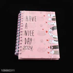 Top quality cartoon cover coil notebook diary book for stationery