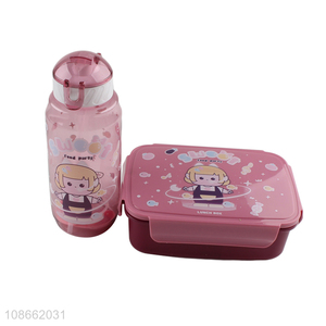 New product plastic lunch bento box food container with water bottle