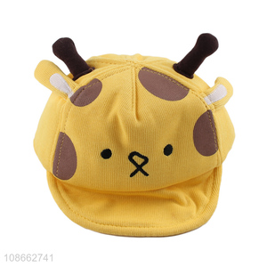 Hot sale cartoon animal baseball cap breathable sun hat for babies