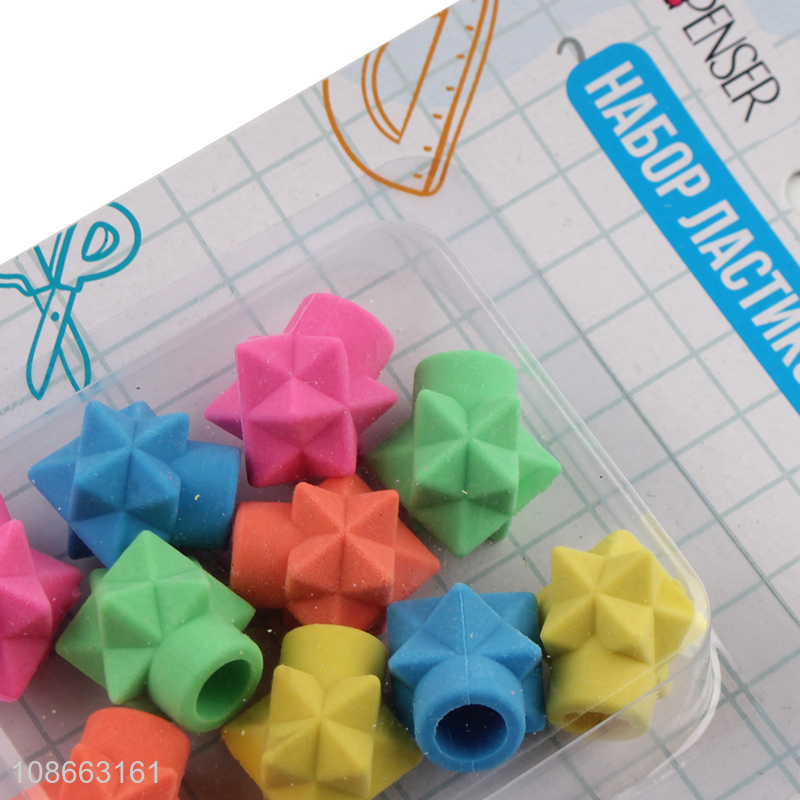 Online wholesale 10pcs pencil cap erasers for school student kids