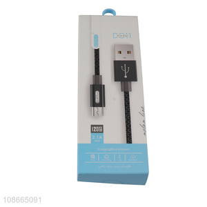 Wholesale 120cm 2.1A nylon woven quick charging micro usb cable