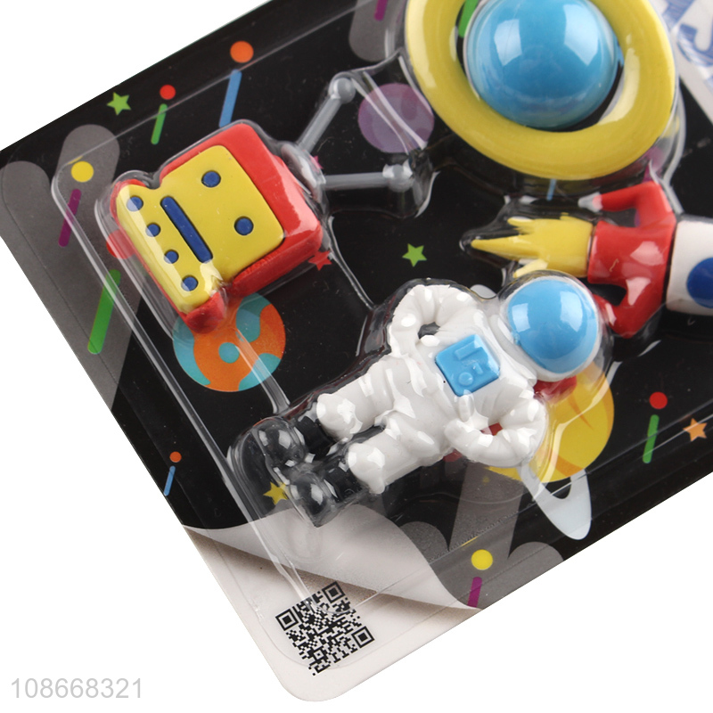 Best selling cartoon outer-space erasers set for stationery