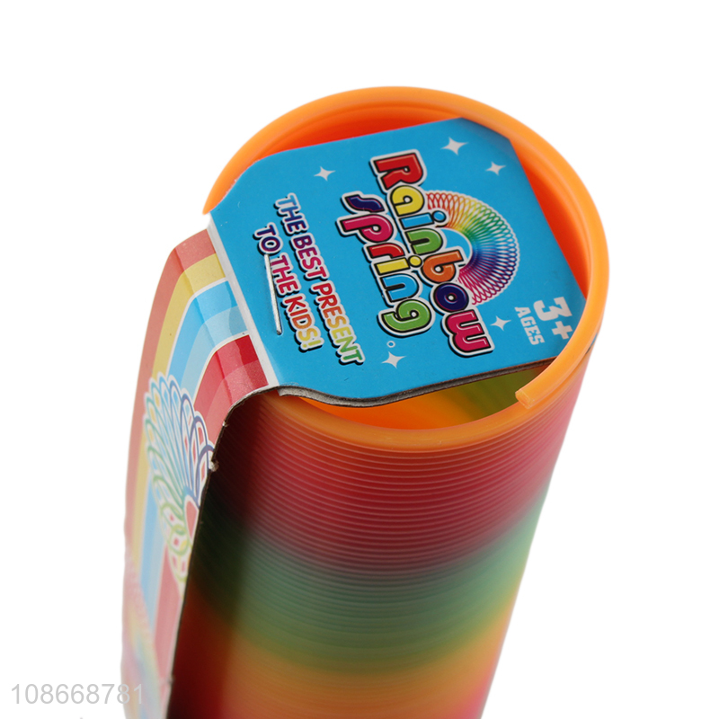 Wholesale rainbow spring plastic coil spring toy small gift for kids