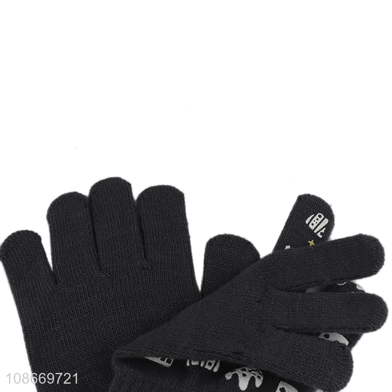 High quality hand-held game console pattern knitted gloves for kids