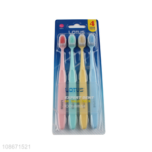 New product 4 pieces soft bristle toothbrush for whole family use