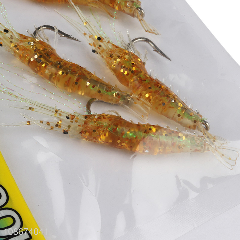 Best selling soft shrimp bionic bait simulated fishing lures with hook