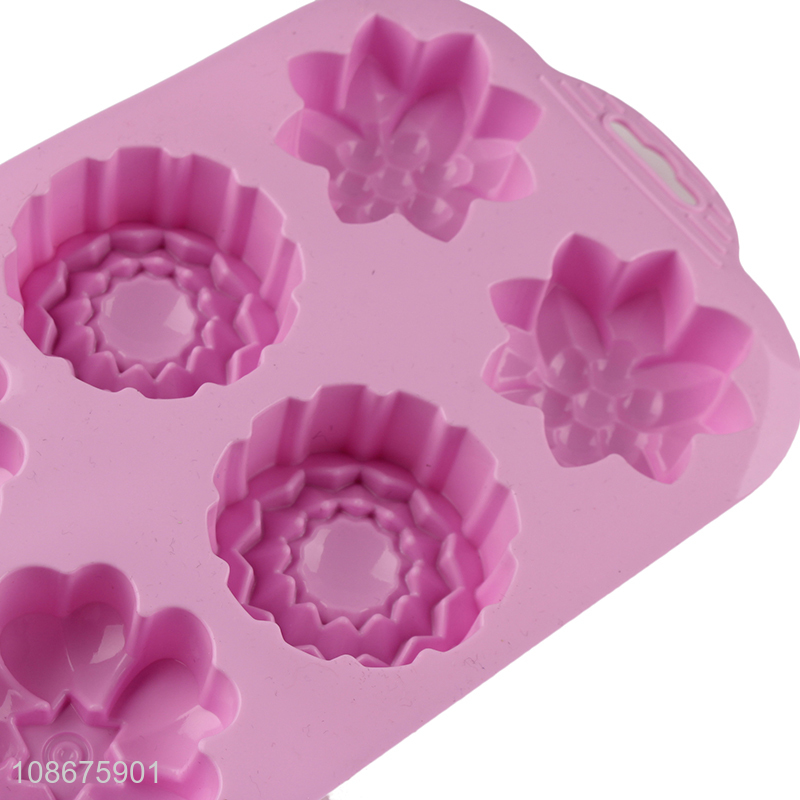 Hot sale flower shaped silicone cake molds handmade soap molds