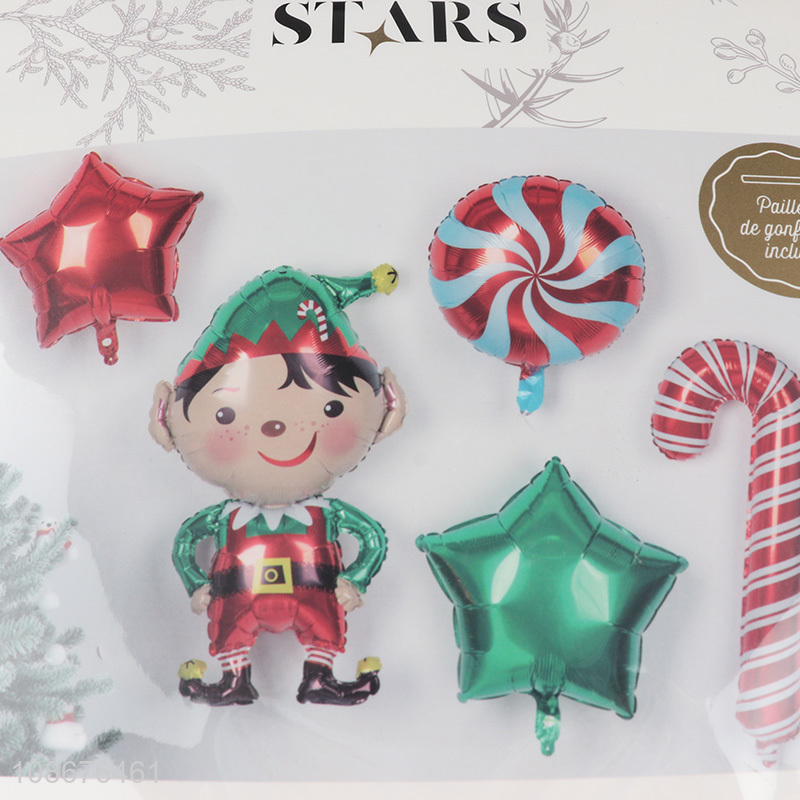 Factory price cartoon christmas decoration aluminum film balloon kit for children