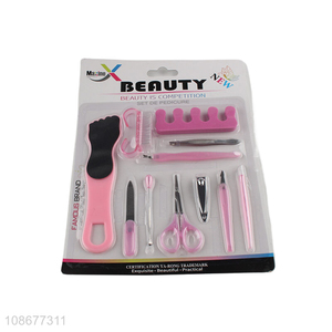 Good quality 11pcs beauty manicure pedicure set nail supplies kit