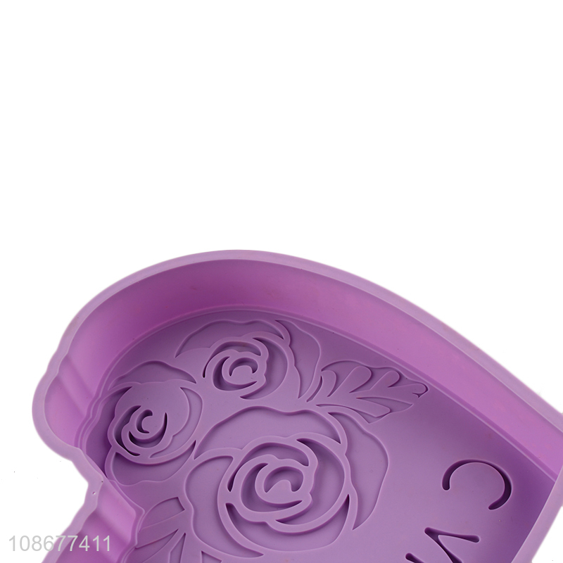 Good quality heart shaped silicone cake pan non-stick cake mold