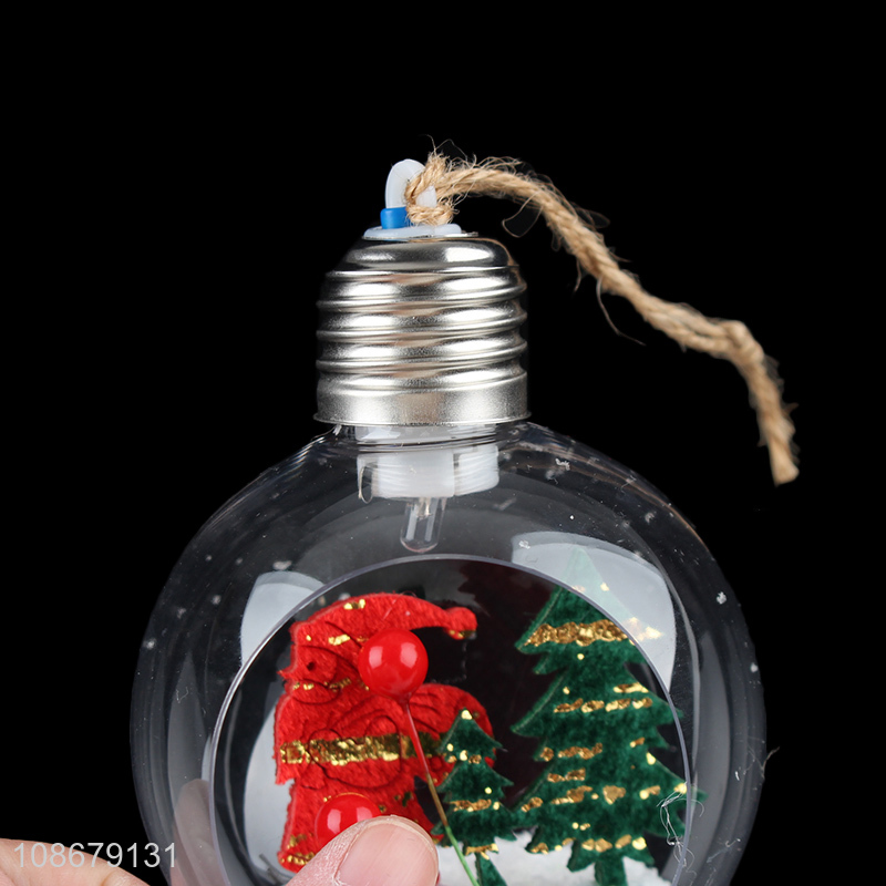 Best sale christmas decoration lightning ball transparent christmas ball