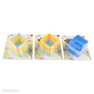 Good quality square plastic rainbow spring party favors for kids adults