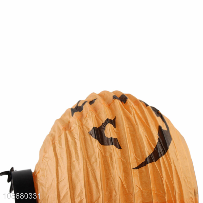 Wholesale Halloween decoration paper pumpkin lantern hanging led light lantern