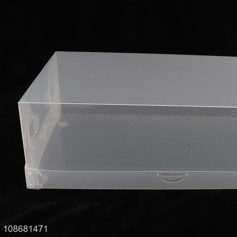 Wholesale clear folding pvc shoe organizers sneaker storage box for closet