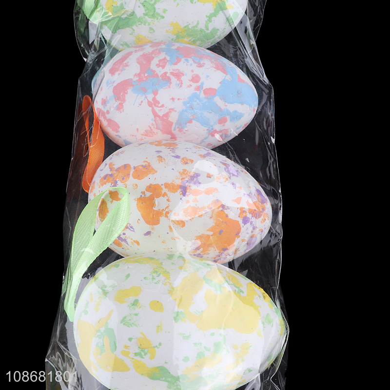 Hot sale 6pcs Easter ornaments hanging foam eggs for party decor