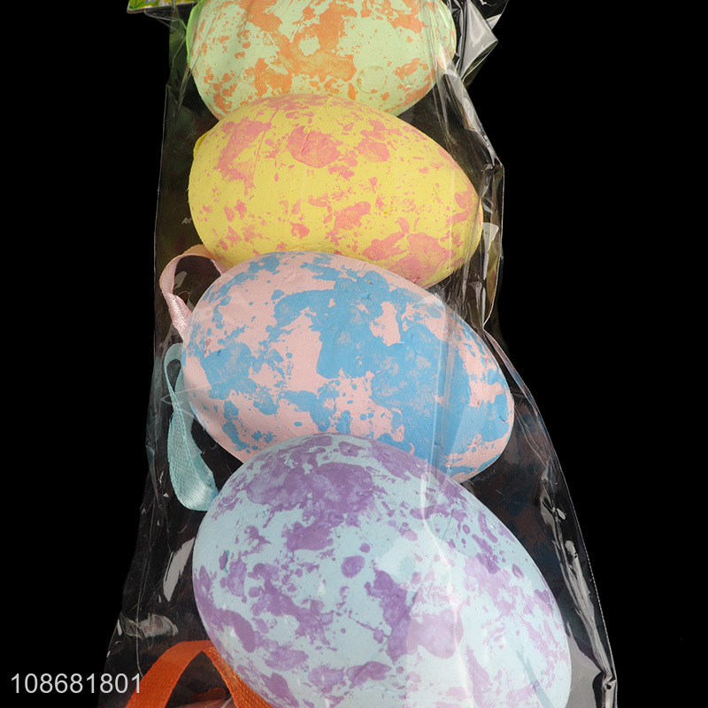 Hot sale 6pcs Easter ornaments hanging foam eggs for party decor