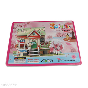 Factory price 29 pieces 3D house puzzle for kids boys girls