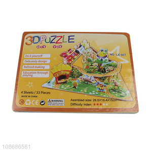 Wholesale 33 pieces DIY 3D amusement park puzzle for girls boys