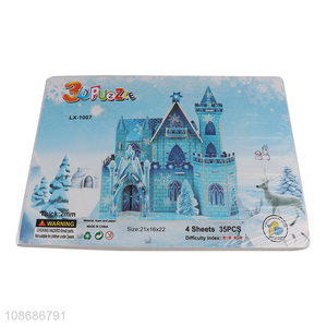 Wholesale 35 pieces 3D snow castle puzzle toy for kids age 3+