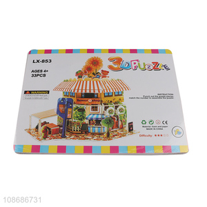 Hot selling 33 pieces educational 3D garden shed puzzle toys