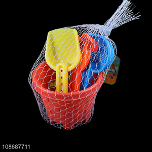 Wholesale 6 pieces <em>plastic</em> beach sand toys with sand <em>bucket</em> sand sifter