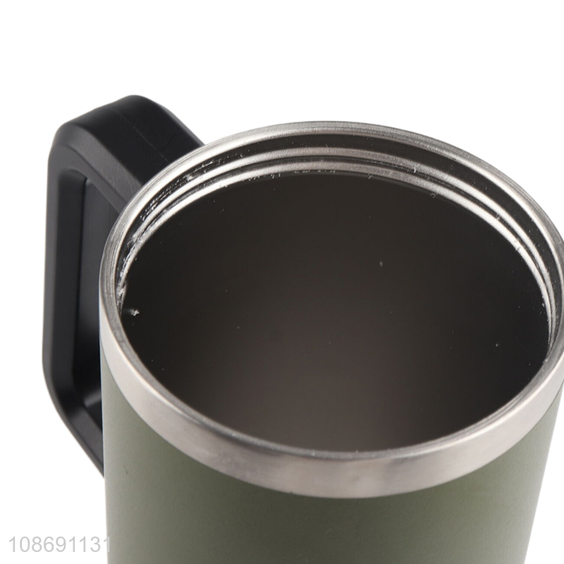 Custom logo double-wall stainless steel thermal car travel mug with straw