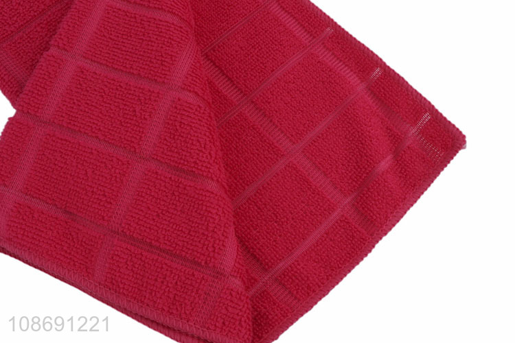 Yiwu market red soft kitchen bathroom microfiber cleaning towel cloth