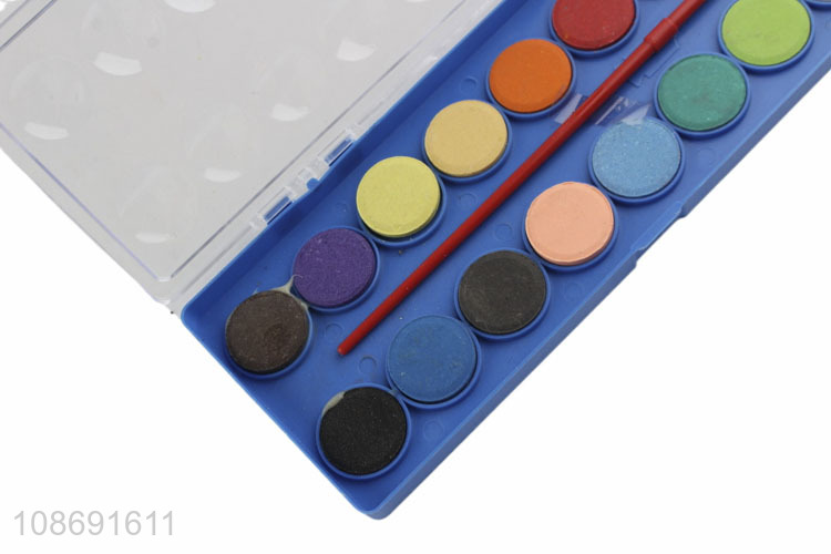 Hot selling 16colors kids solid watercolor paint palette art set wholesale