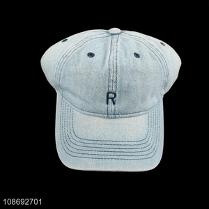 Good quality washed denim cotton baseball cap for men and women