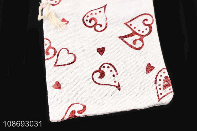 Yiwu market heart printed 2pcs candy packaging bag for wedding gifts