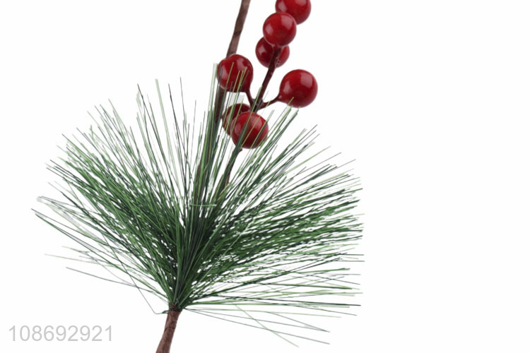 New arrival home décor red berries christmas artificial picks for sale