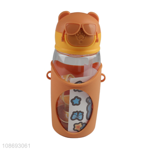 Hot selling children carton portable water bottle drinking bottle with straw