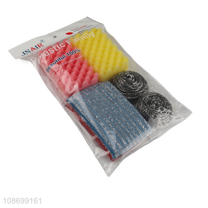 Wholesale heavy duty kitchen dishwashing sponge scourer cleaning balls set