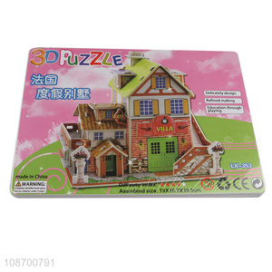 Wholesale 3D villa in France jigsaw puzzle DIY model building toy