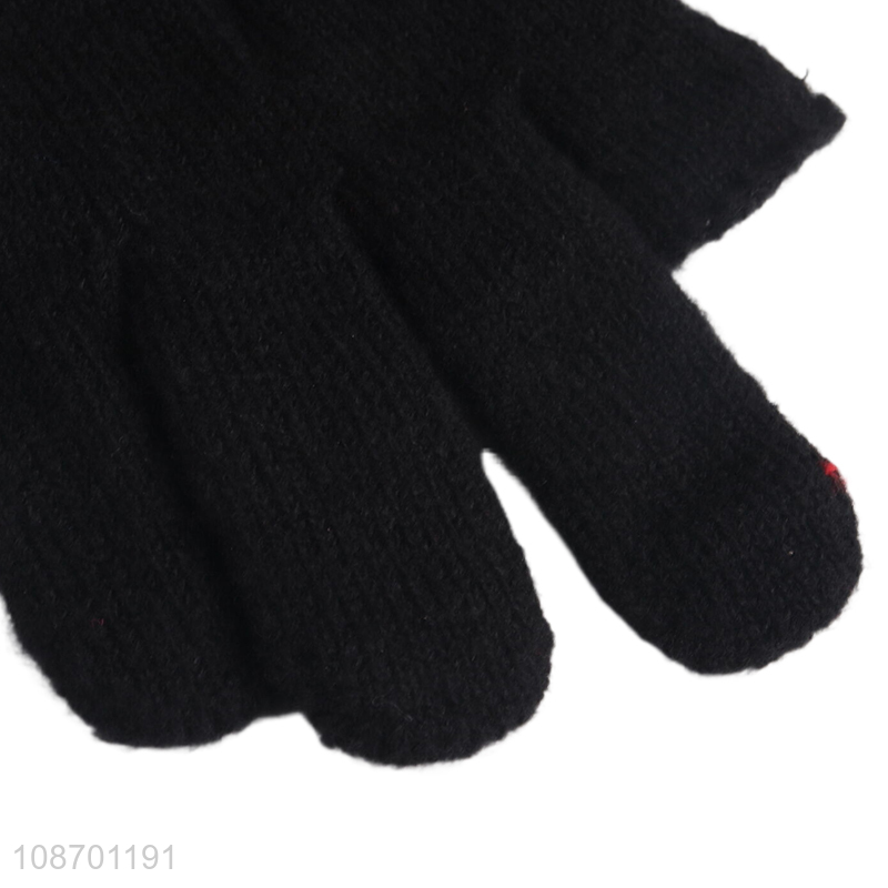 Factory direct sale two fingers exposed polyester gloves for winter