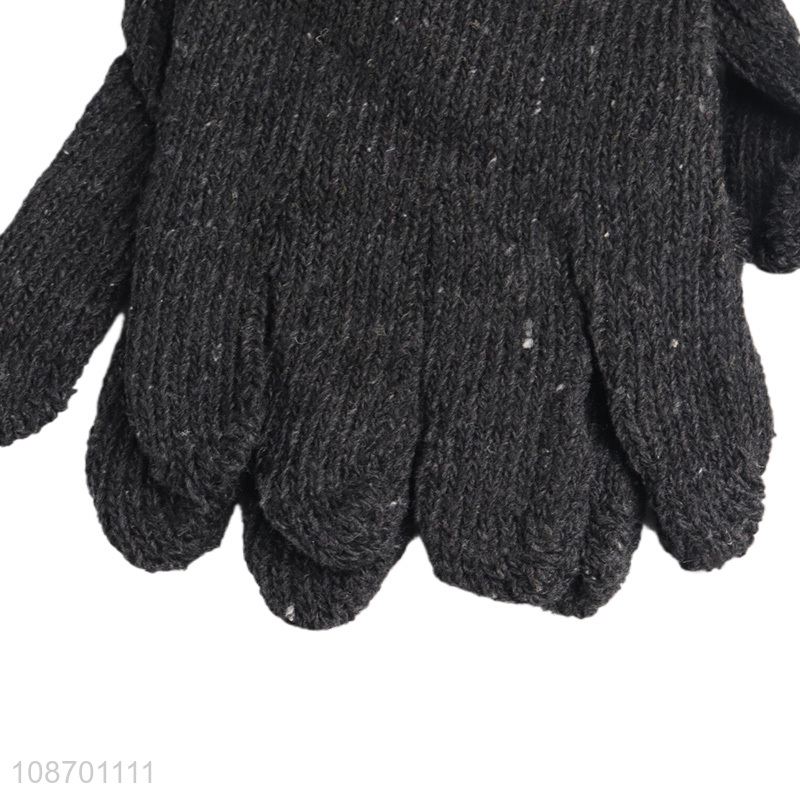 Top quality black two fingers exposed gloves winter warm gloves for sale