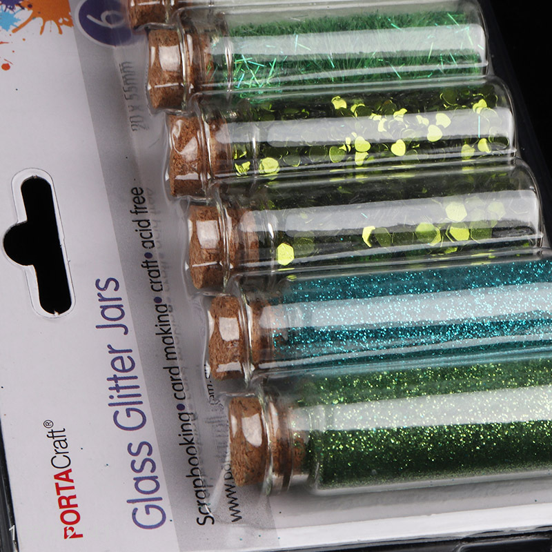 Wholesale glitter sequins set in glass jar for Diy scrapbooking & card making