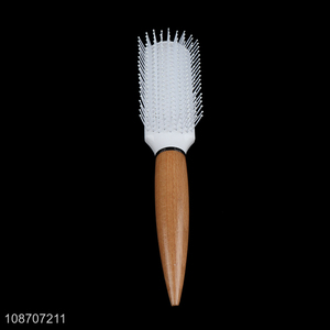 Wholesale wooden handle detangling massage hair brush for wet & dry use