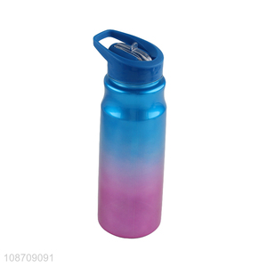 Good price 800ml fitness gym plastic water bottle with handle & straw