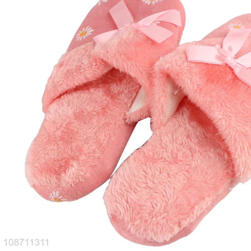 Factory price pink women household slippers winter warm slippers