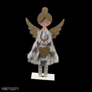 Hot selling wooden Christmas angel figurine Christmas tabletop ornaments