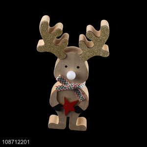 New product led light wooden Christmas reindeer ornaments holiday gifts