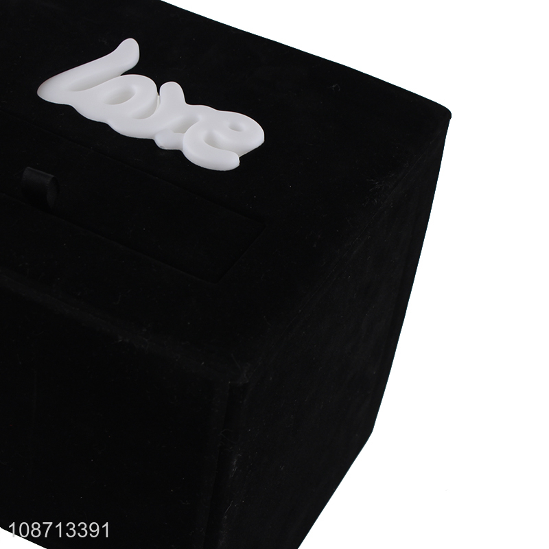 Wholesale luxury velvet drawer gift box with led light for Valentine's Day