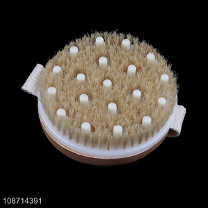 Hot selling handheld round massage bath brush wooden scrub brush