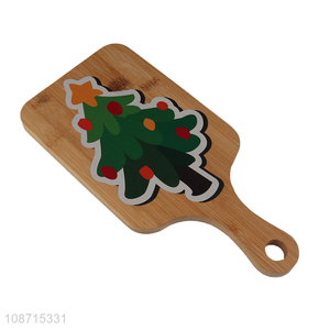 Wholesale Christmas cutting board bamboo chopping board for Xmas decor