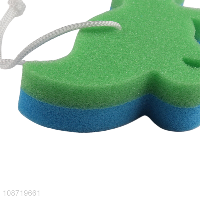 Good selling cartoon dinosaur shape shower bath skin exfoliating sponge